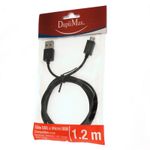 10163 - CABLE USB A MICRO USB DE 1 2M, NEGRO