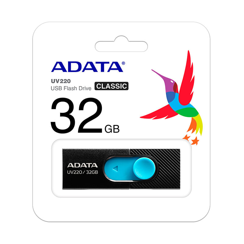 17056 - MEMORIA USB 32GB 2 0 ADATA UV220, NEGRO/AZUL
