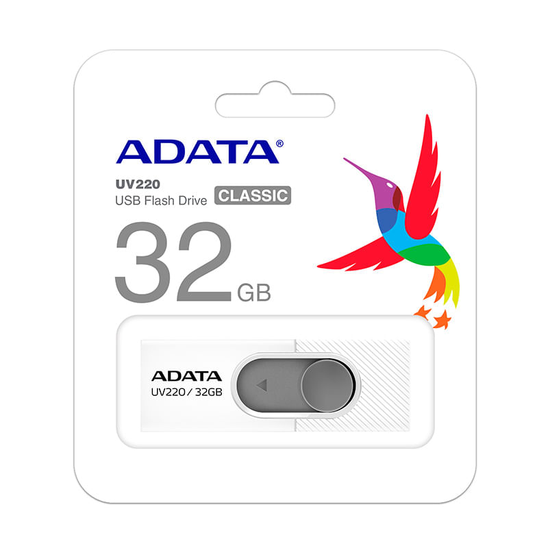 17057 - MEMORIA USB 32GB 2 0 ADATA UV220, BLANCO/GRIS