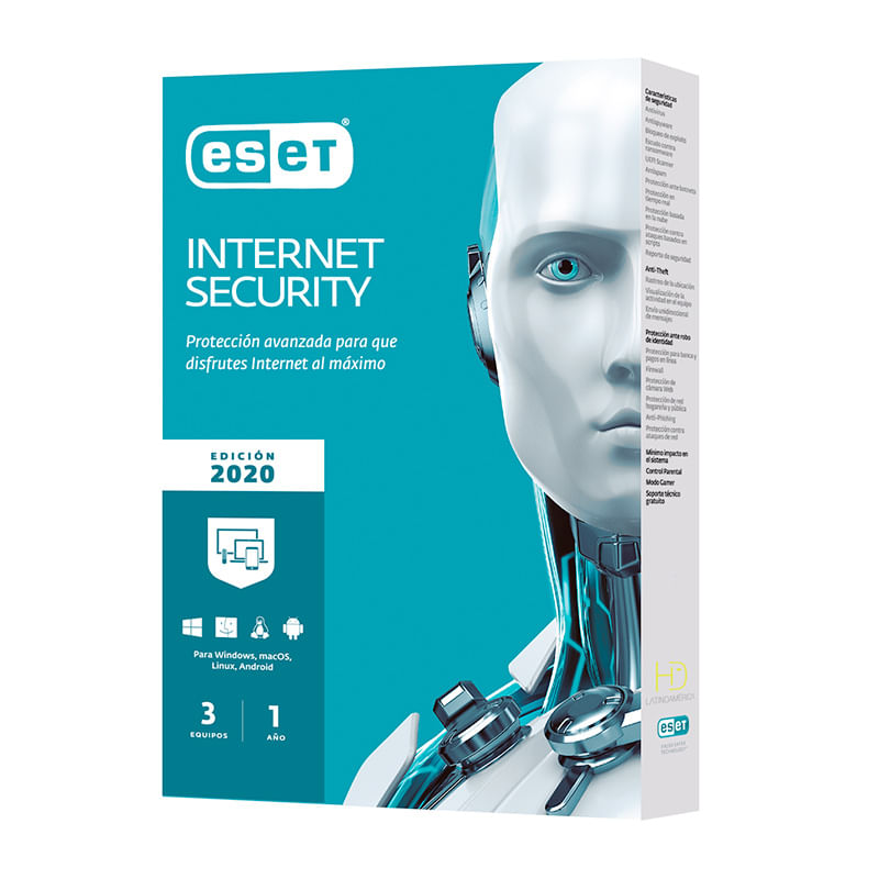 11375 - ANTIVIRUS ESET INTERNET SECURITY 3 USUARIOS V13  V2020