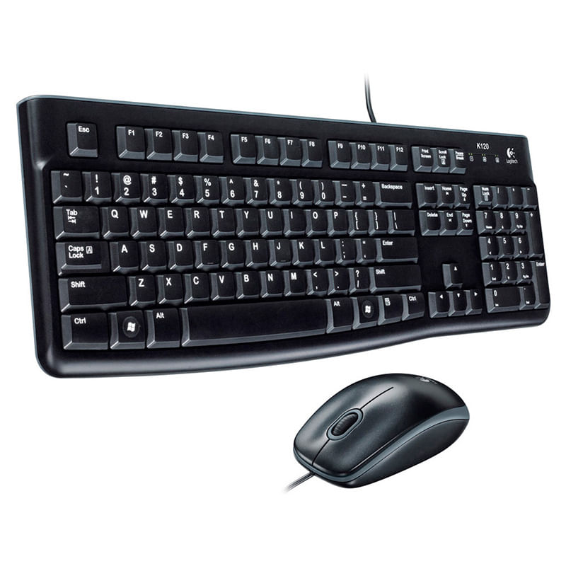12706 - KIT TECLADO Y MOUSE ALAMBRICO MK120 CLASICO USB NEGRO