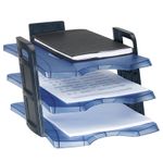 12794 - CHAROLA CARTA 3 NIVELES AZUL CLEAR OFFICE