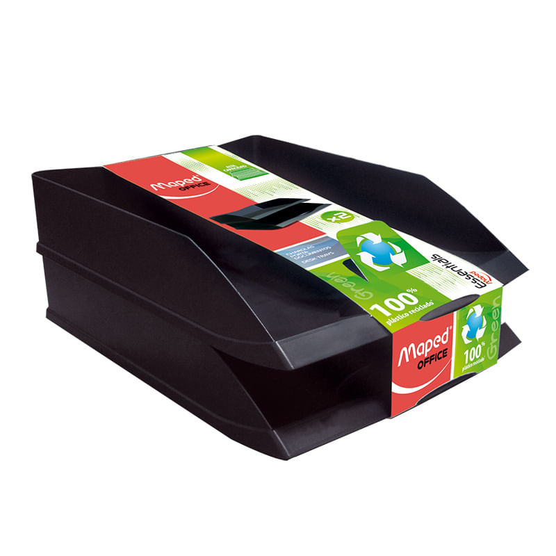 12793 - CHAROLA CARTA 2 NIVELES NEGRO ESSENTIALS GREEN