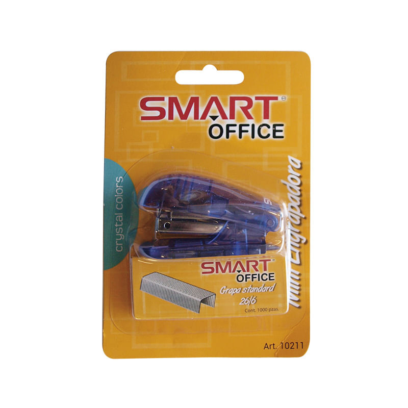 ENGRAPADORA PLASTICA MINI CRISTAL COLORS C/1000 GRAPAS BLT