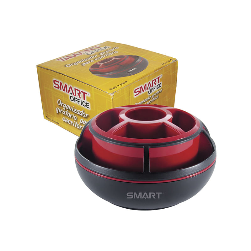 17497 - ORGANIZADOR PLASTICO GIRATORIO SIN ACCESORIOS NGRO/ROJO