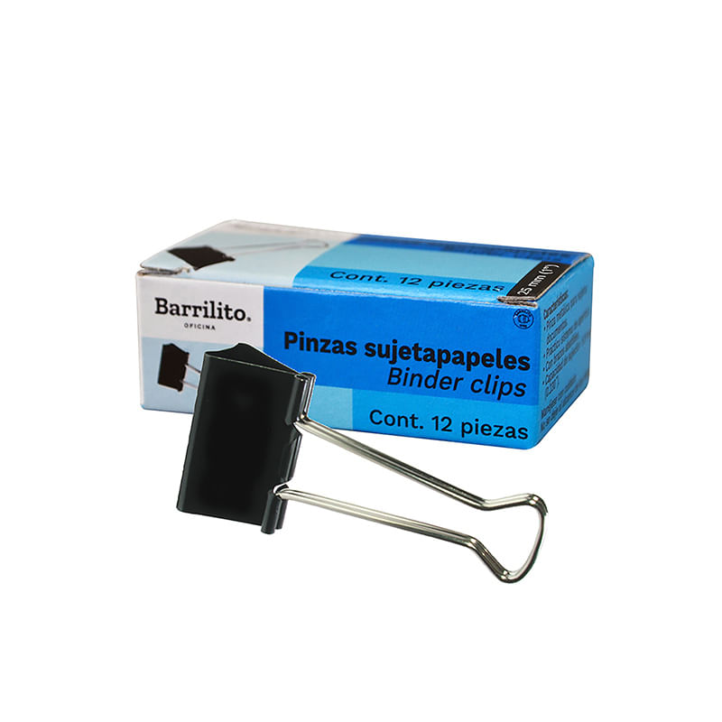 14992 - SUJETA DOCUMENTOS METAL MEDIANO 25MMCON 12PZAS