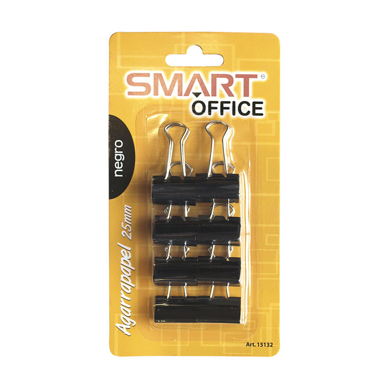 14818 - SUJETA DOCUMENTOS 25MM NEGRO BLT CON 8PZAS