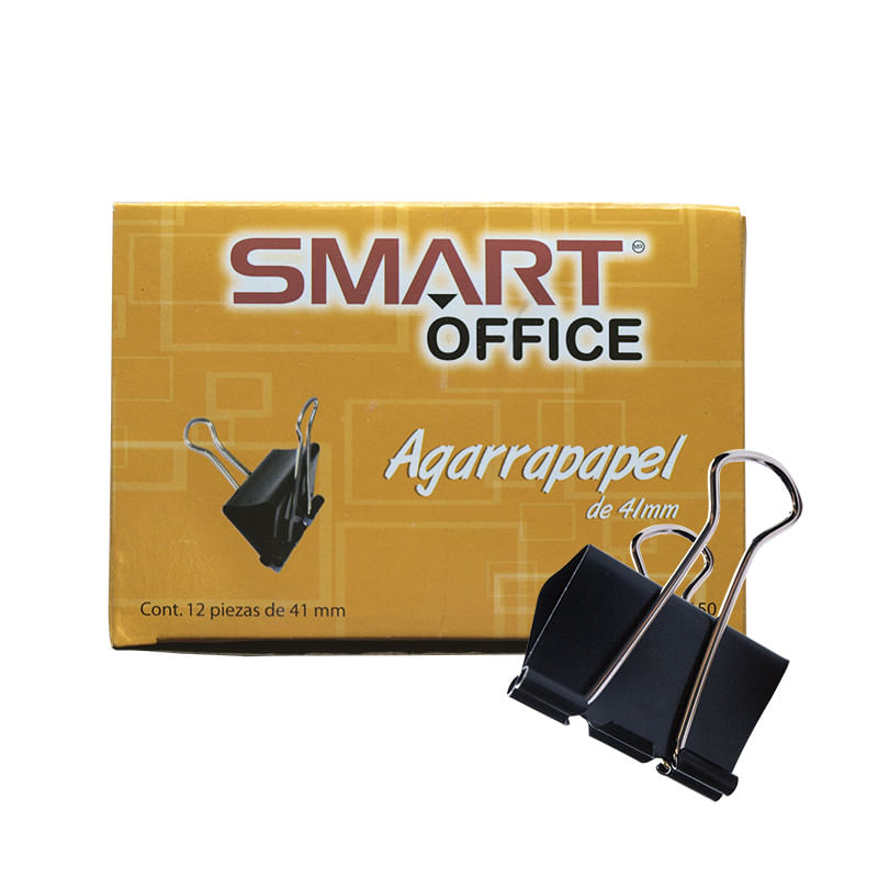 14938 - SUJETA DOCUMENTOS 41MM NEGRO CON 12PZAS