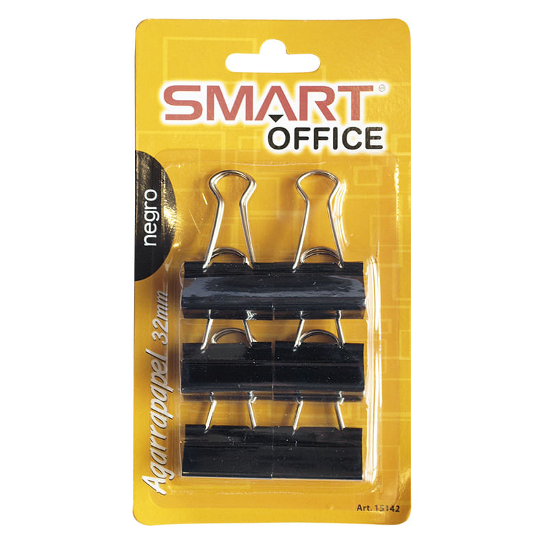 14878 - SUJETA DOCUMENTOS 32MM NEGRO BLT CON 6PZAS