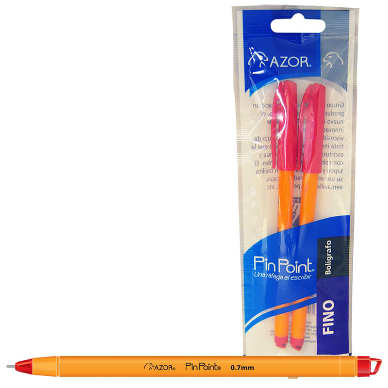 17677 - BOLIGRAFO PF ROJO PIN POINT BLT C/2 BARRIL AMARILLO
