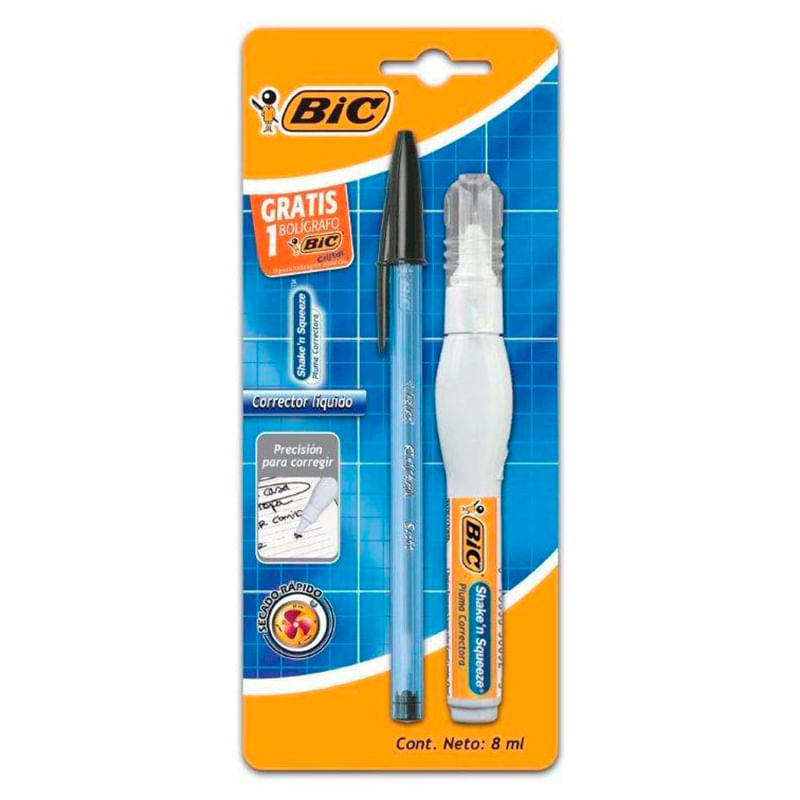 10977 - CORRECTOR LIQUIDO TIPO PLUMA 8ML SHAKE N'SQUEEZE BLT