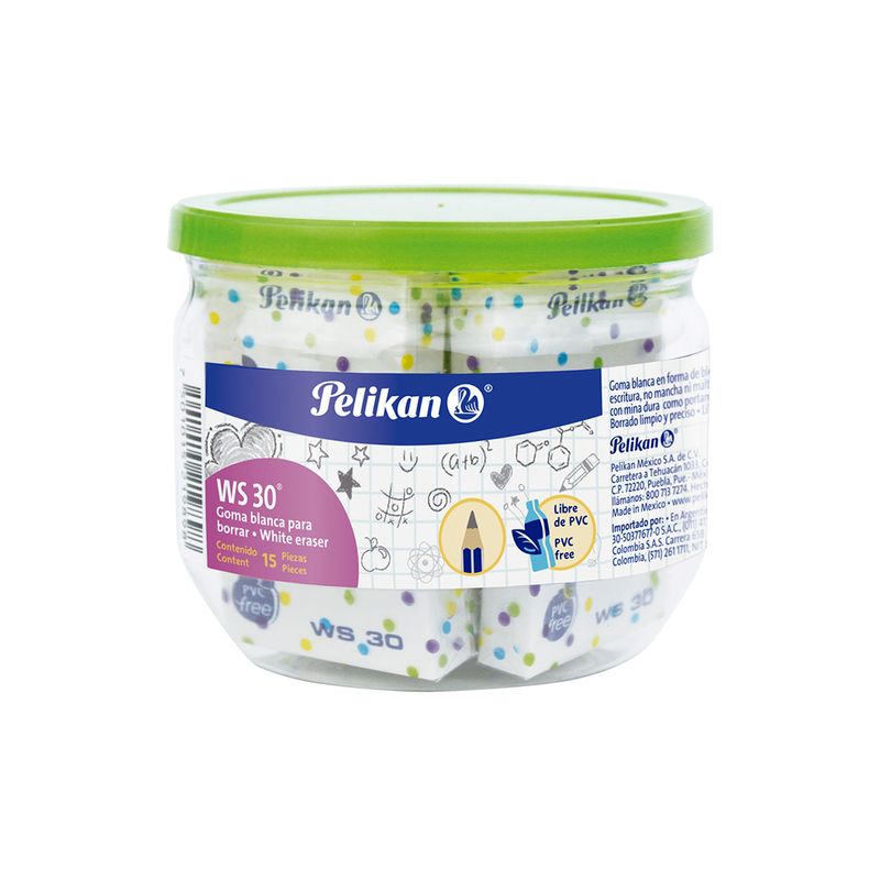 14997 - GOMA BORRAR BLANCA MEDIANA WS30 BOTE C/15 PZAS