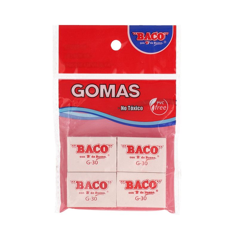 14418 - GOMA MEDIANA BLANCA G-30 BOLSA CON 4PZAS