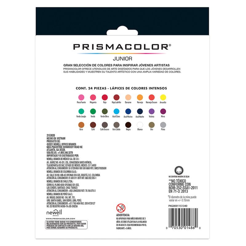 44177 - LAPICES DE COLOR 24-L RED 4MM PRISMACOLOR JUNIOR