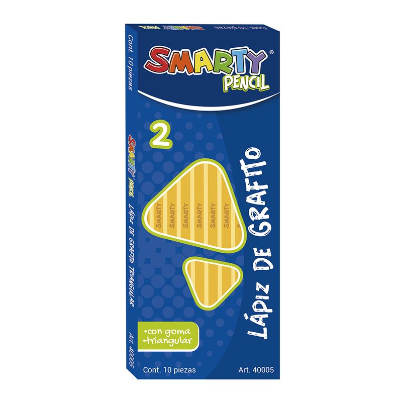 10504 - LAPIZ GRAFITO CON GOMA #2 TRIANGULAR SMART PLUS CJA CON 10