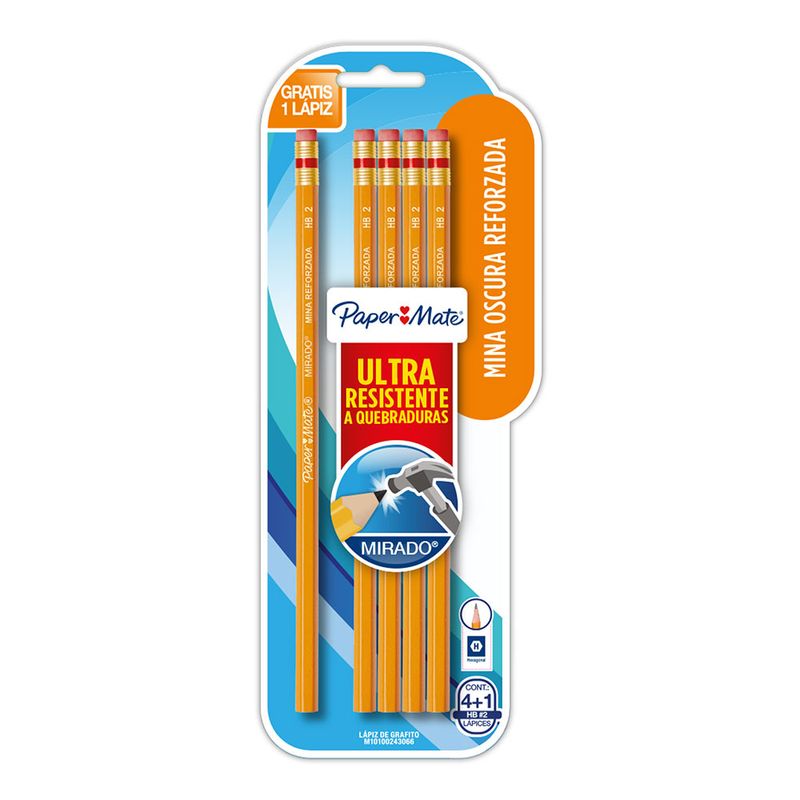 10466 - LAPIZ GRAFITO CON GOMA #2 HEXAG MIRADO BLT CON 4