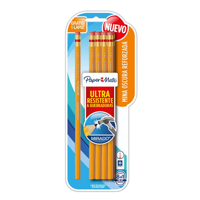 10467 - LAPIZ GRAFITO CON GOMA #2 HEXAG MIRADO BLT CON 8