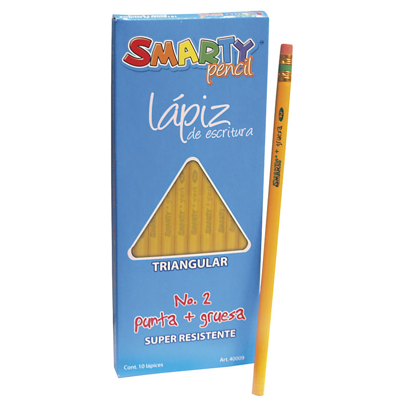 10506 - LAPIZ GRAFITO CON GOMA #2 TRIANGULAR SMARTY CAJA CON 10