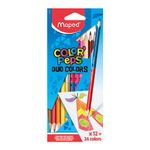 10068 - LAPICES DOBLE COLOR 12-L TRIANGULAR DUO COLOR PEPS