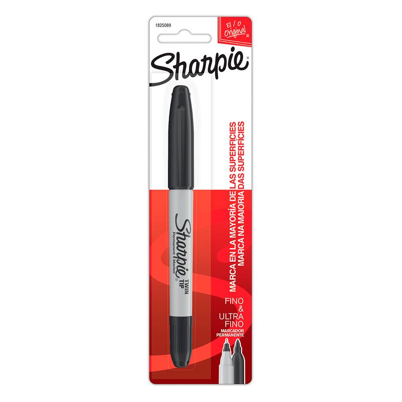 13928 - MARCADOR PERMANENTE DOBLE PUNTA NEGRO SHARPIE BLT