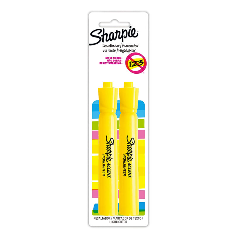 MARCADOR FLUORESCENTE AMARILLO CON 2 SHARPIE