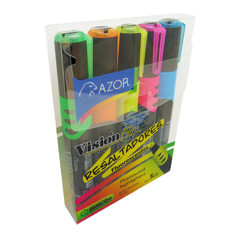 MARCADOR FLUORESCENTE SURTIDOS CON 5 VISION PLUS