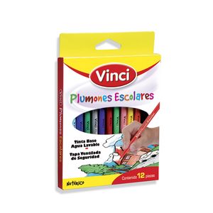 Marcador Base Agua Delg Con 12 Vinci 48357