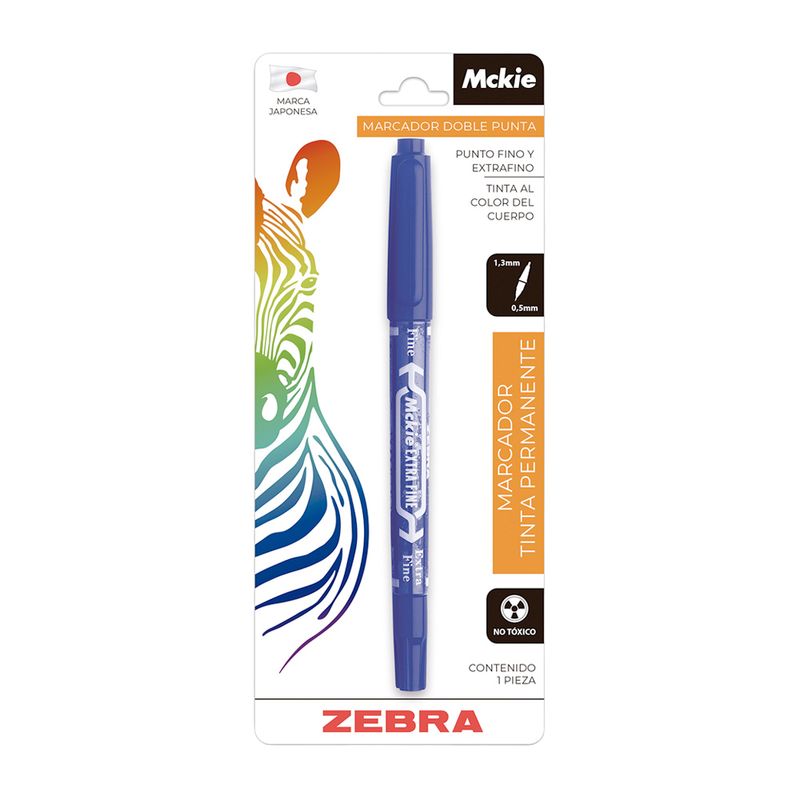 13869 - MARCADOR PERMANENTE DOBLE PUNTA AZUL MCKIE BLT