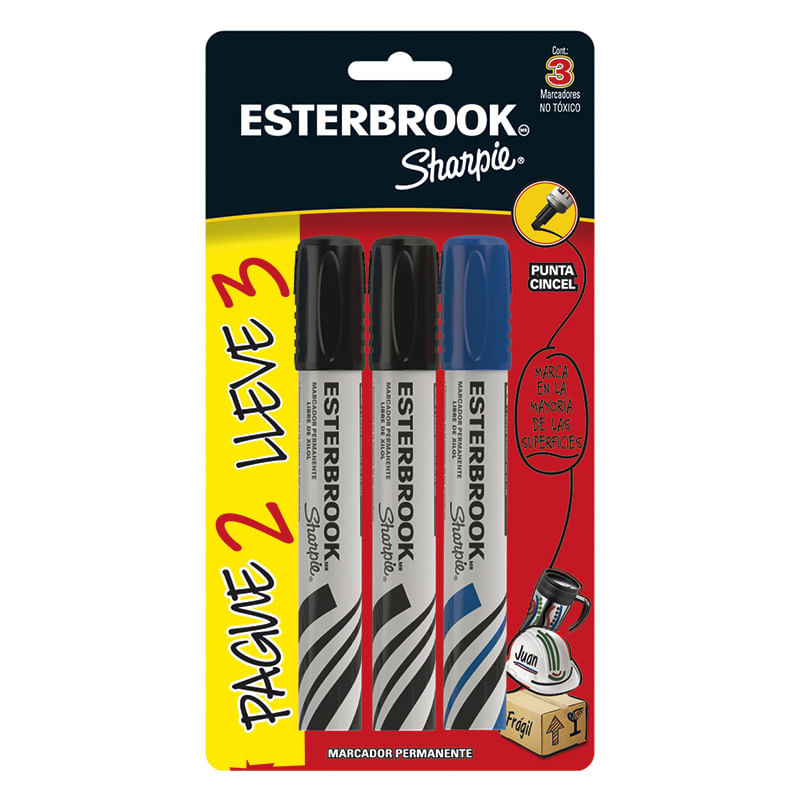14166 - MARCADOR PERMANENTE GRUESO ESTERBROOK PAGUE 2 LLEVE 3