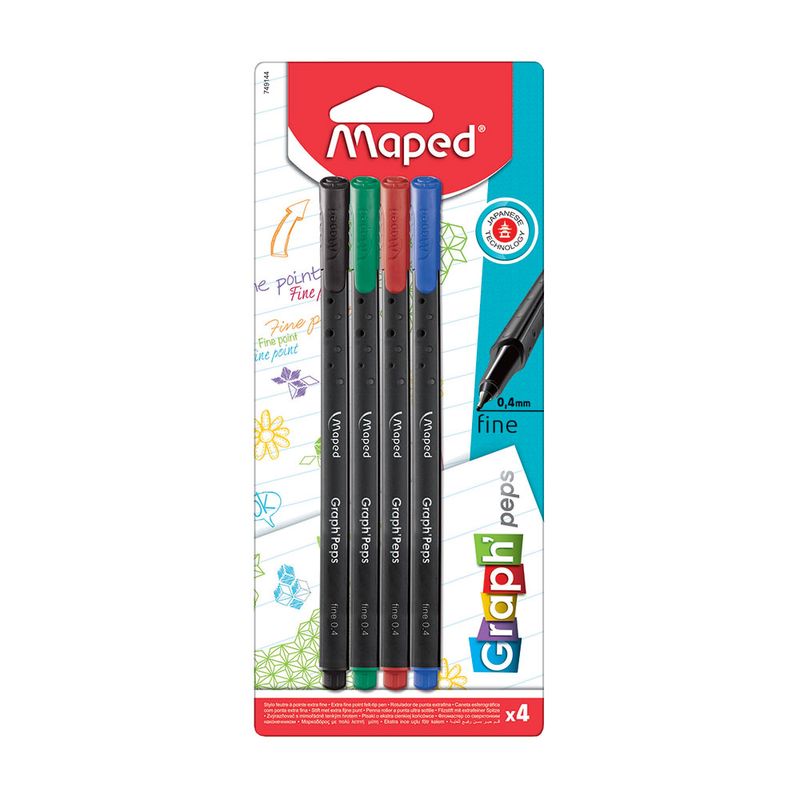 15374 - ROTULADOR ULTRAFINO COLORES BASICOS CON 4 GRAPH'PEPS