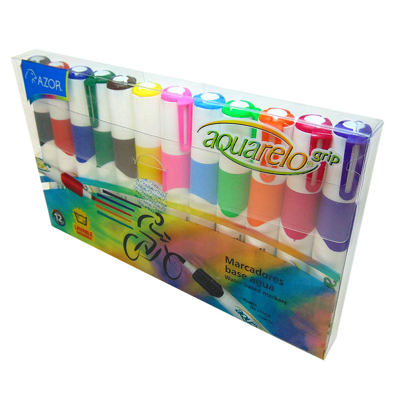 15344 - MARCADOR BASE AGUA COLORES CON 12 AQUARELO BLT