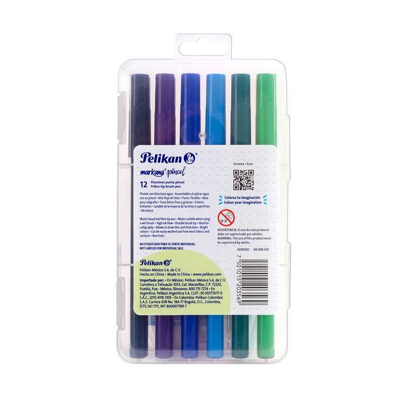 45272 - MARCADOR BASE AGUA DELG SURTIDOS C/12 MARKANA PUNTA PINCEL