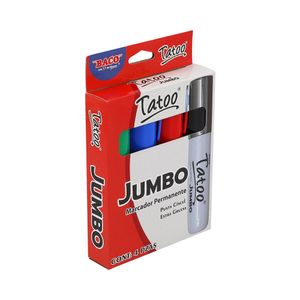 Marcador Permanente Jumbo Surtido Con 4 Tatoo Ptmrc0031