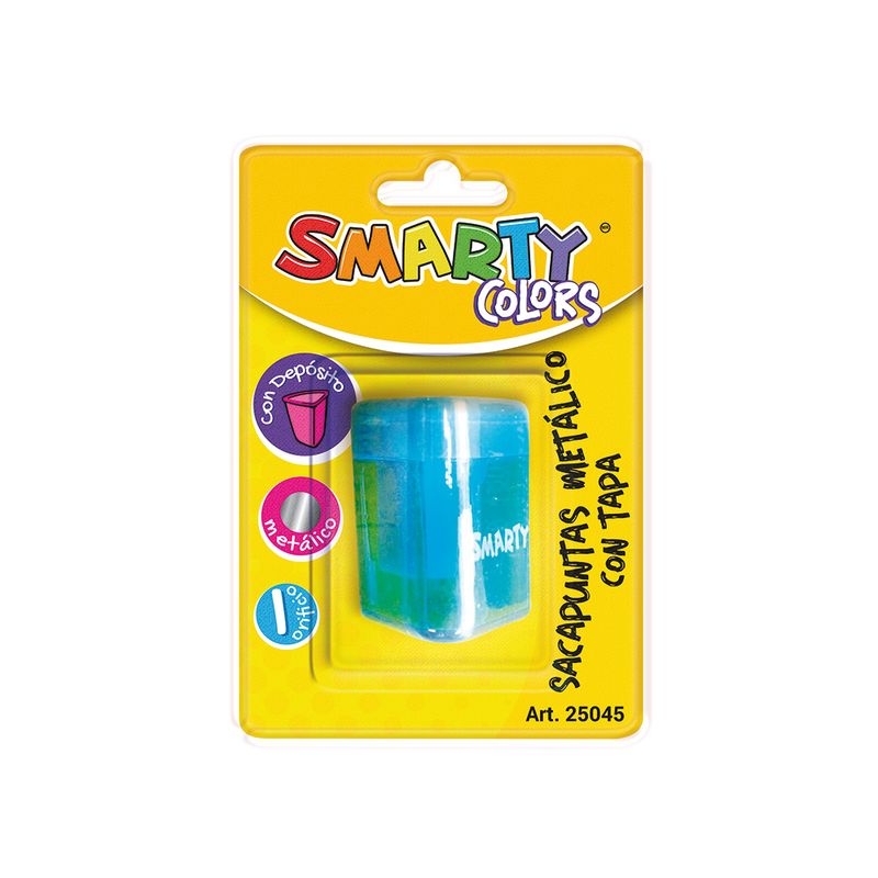 18205 - SACAPUNTAS METALICO CON DEPOSITO TRIANGULAR CON TAPA BLT