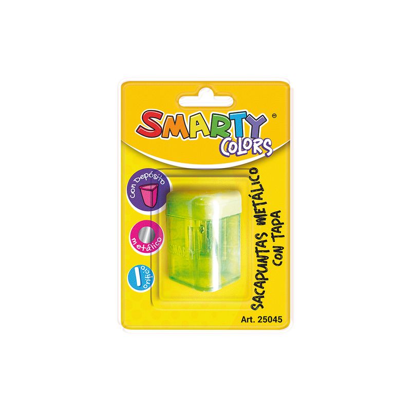 18207 - SACAPUNTAS METALICO CON DEPOSITO TRIANGULAR CON TAPA BLT