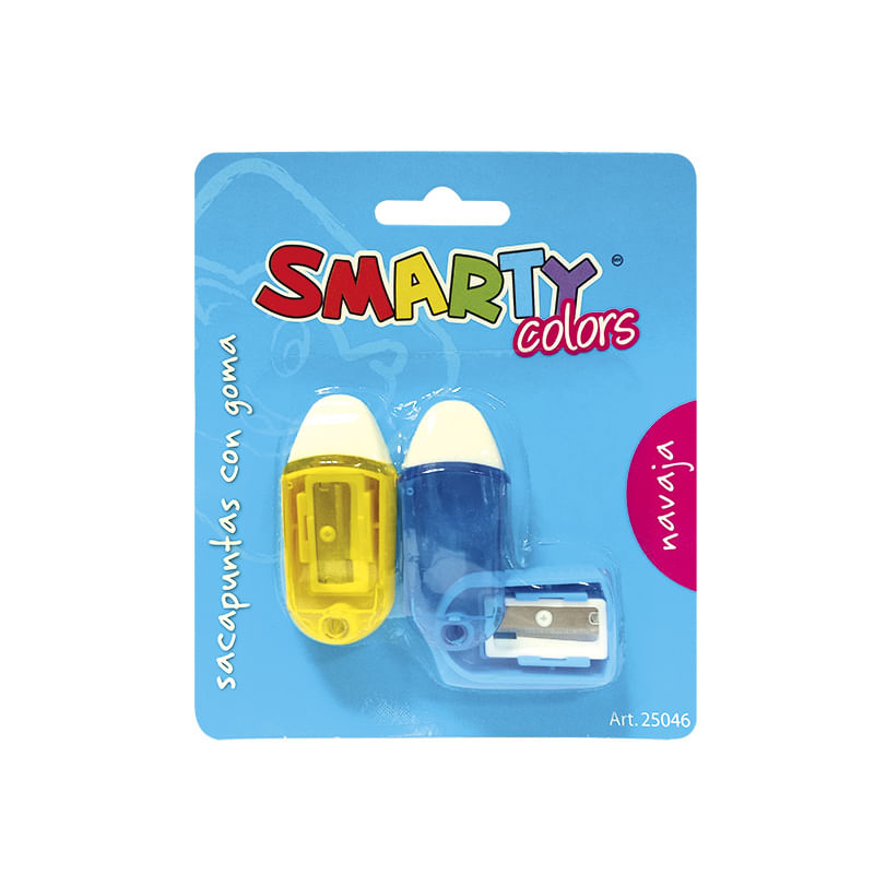 10086 - SACAPUNTAS PLASTICO C/GOMA NAVAJA C/2 BLT