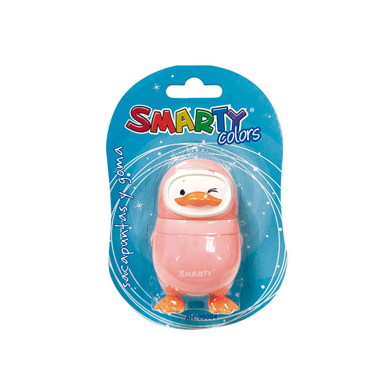 9995 - SACAPUNTAS CON DEPOSITO Y GOMA PINGUINO 1 ORIFICIO BLT