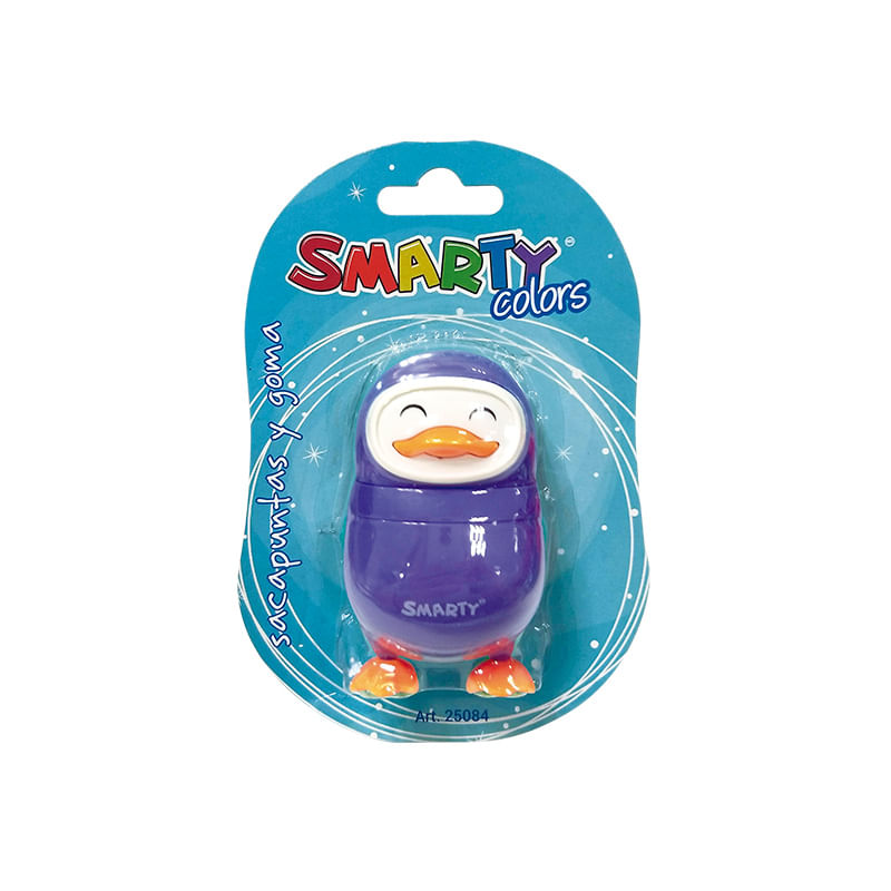 18225 - SACAPUNTAS CON DEPOSITO Y GOMA PINGUINO 1 ORIFICIO BLT