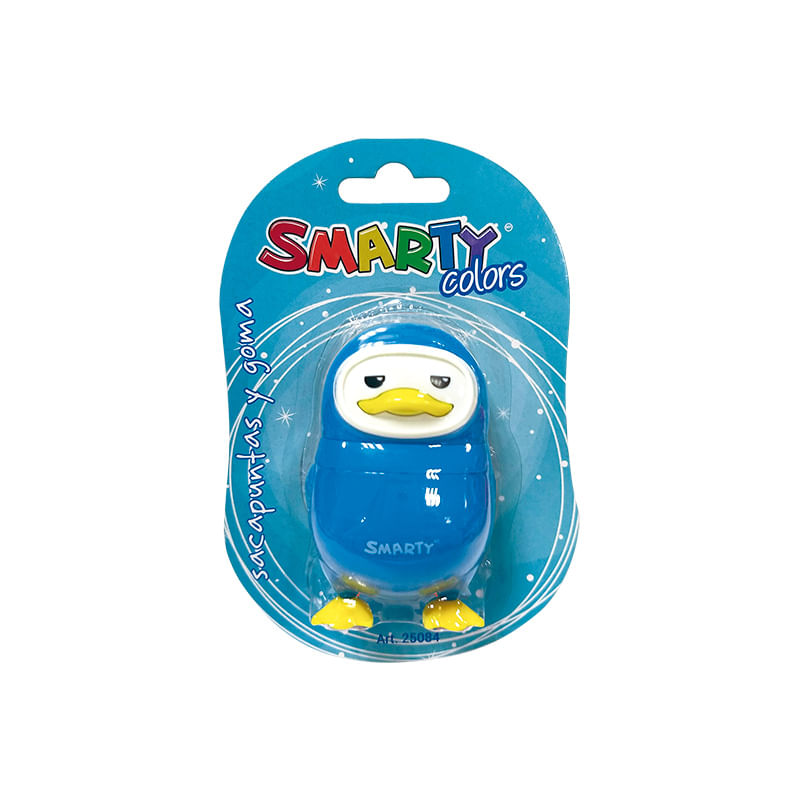 18226 - SACAPUNTAS CON DEPOSITO Y GOMA PINGUINO 1 ORIFICIO BLT