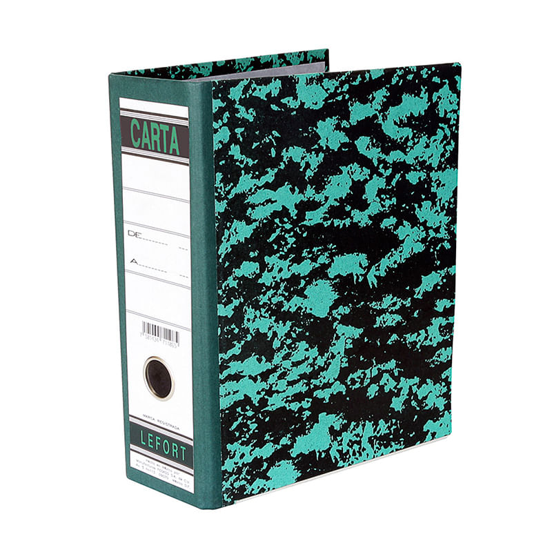 11440 - ARCHIVADOR CARTA MARMOLEADO VERDE LEFORT