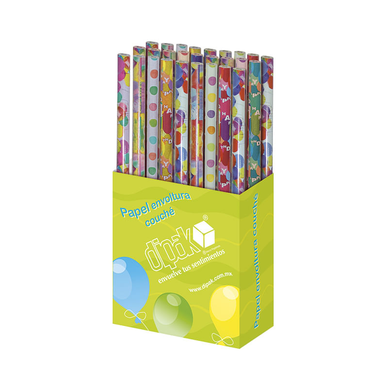 15508 - PAPEL ENVOLTURA FELICIDADES ROLLO CON 2 DIPAK