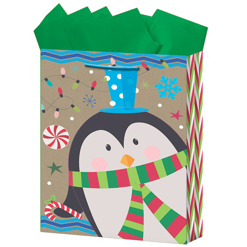 18358 - BOLSA REGALO JUMBO KRAFT NAVIDAD SORPRENDENTE