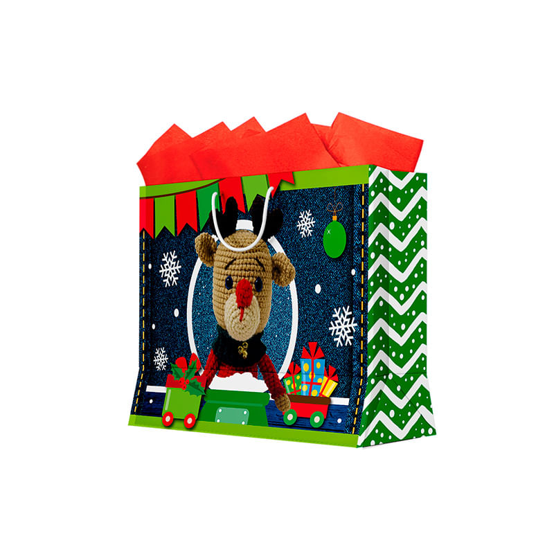 18542 - BOLSA REGALO HORIZONTAL MEDIANA SANTA Y SUS AMIGOS