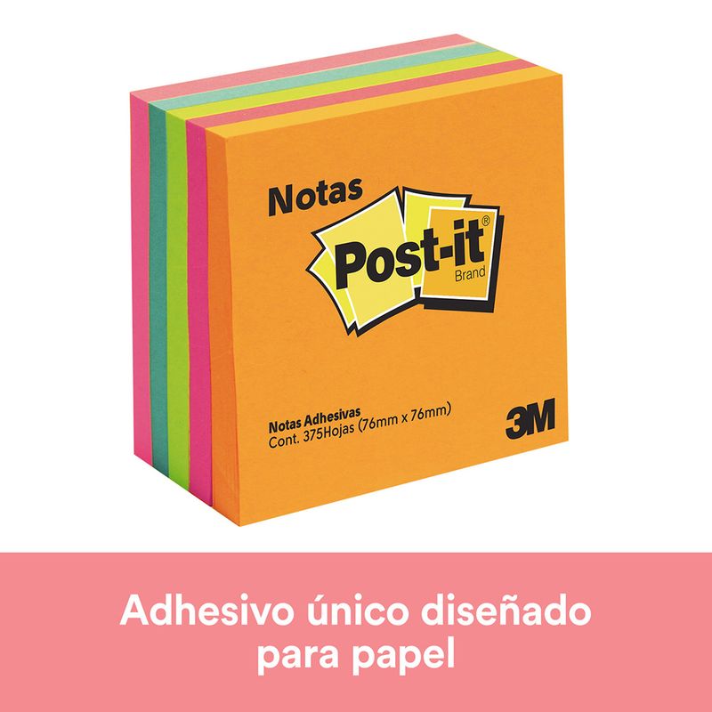 45316 - NOTAS ADHESIVAS 3x3 CUBO NEON C/375H