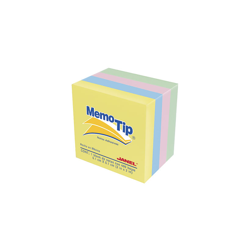 16073 - NOTAS ADHESIVAS 2x2 MINICUBO PASTEL C/400H