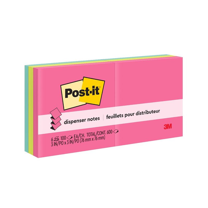 16084 - NOTAS ADHESIVAS 3x3 POP UP NEON C/100H PAQUETE CON 6