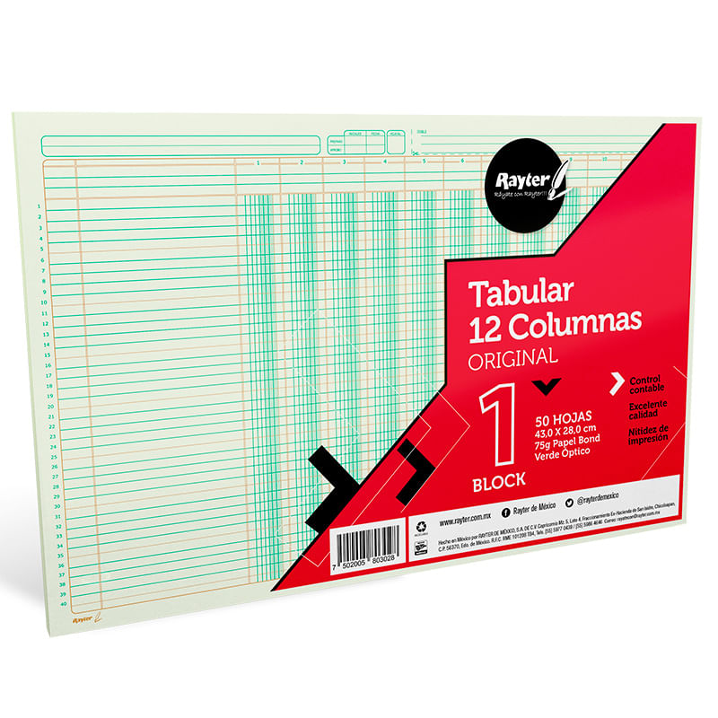 12167 - BLOCK TABULAR 12COL C/CONC DOB-CTA C/50H