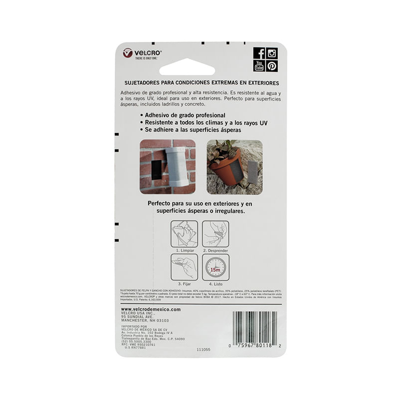 18649 - VELCRO TIRAS FUERZA EXTREMA NEGRO