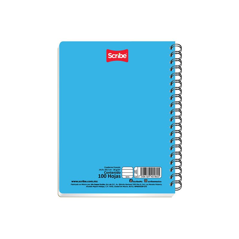 18661 - CUADERNO ESPIRAL FRANCES 100H BLANCO CLASICO