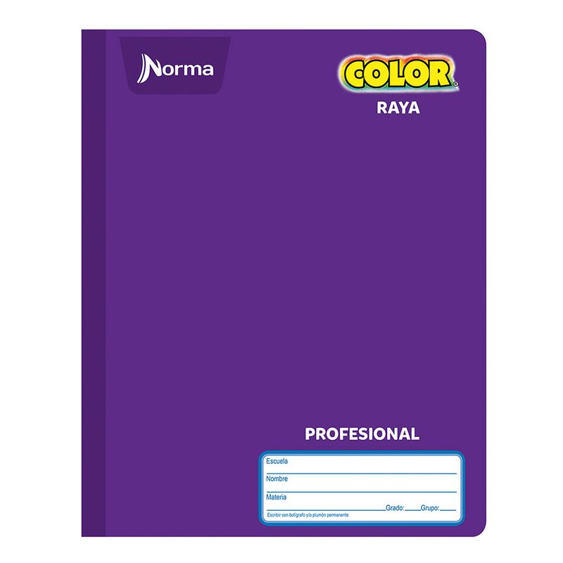 18667 - CUADERNO COSIDO PROFESIONAL 100H RAYAS NORMA COLOR